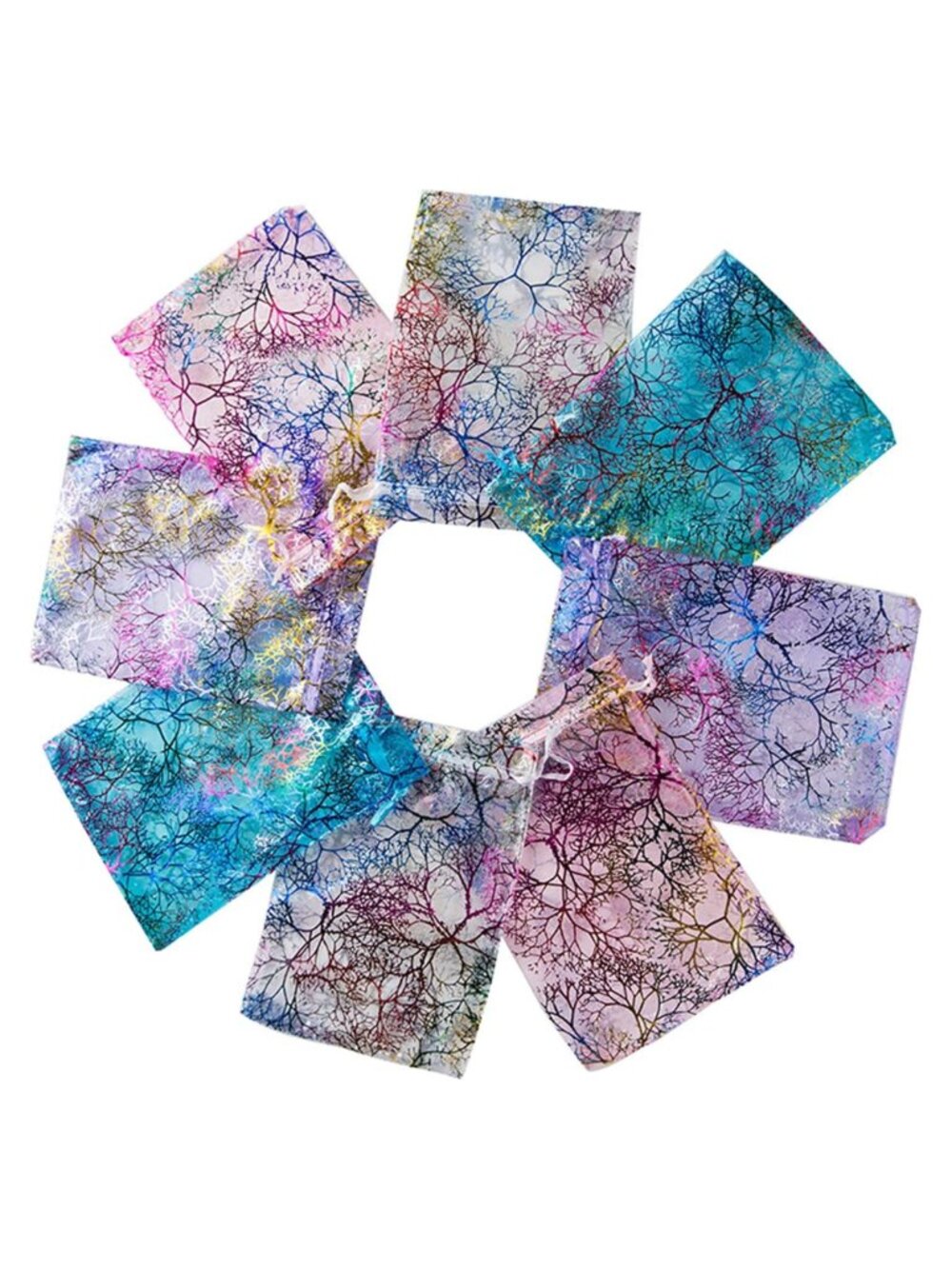 100pcs Organza Sheer Gift Wrap Bags with Drawstring 4x6 inch Party Favor Pouches